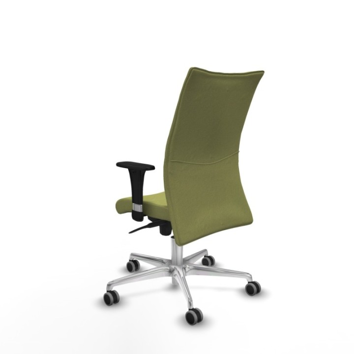 Albacete confidente XL sincro bali verde oliva brazos 1D cromados base aluminio ruedas 65mm engomadas