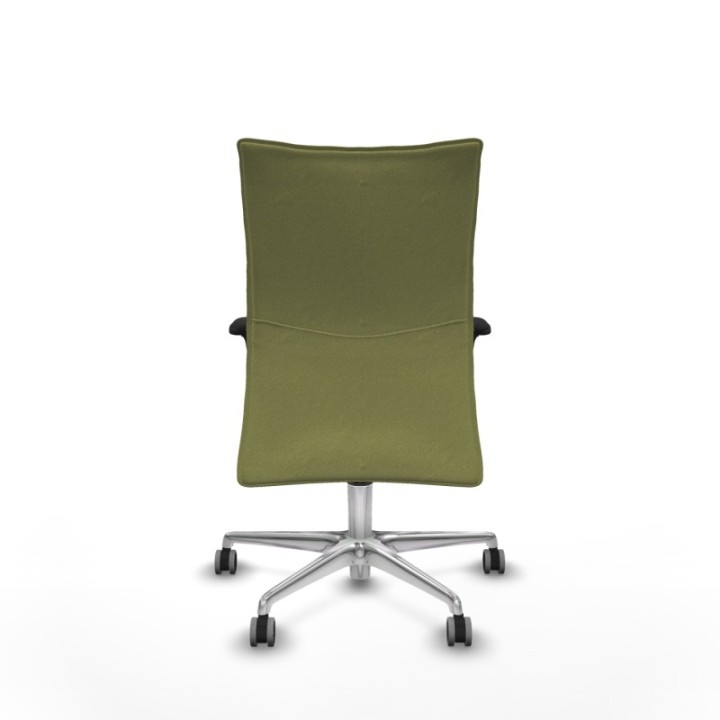 Albacete confidente XL sincro bali verde oliva brazos 1D cromados base aluminio ruedas 65mm engomadas