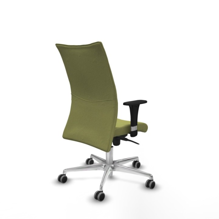 Albacete confidente XL sincro bali verde oliva brazos 1D cromados base aluminio ruedas 65mm engomadas