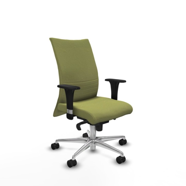 Albacete confidente XL sincro bali verde oliva brazos 1D cromados base aluminio ruedas 65 mm nailon