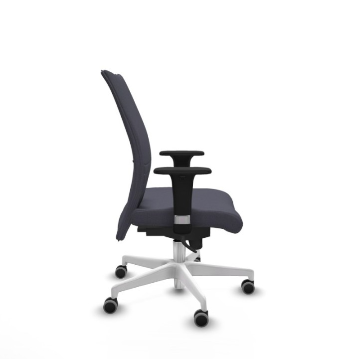 Albacete confidente XL sincro bali gris oscuro brazos 1D cromados base blanca ruedas 65mm engomadas