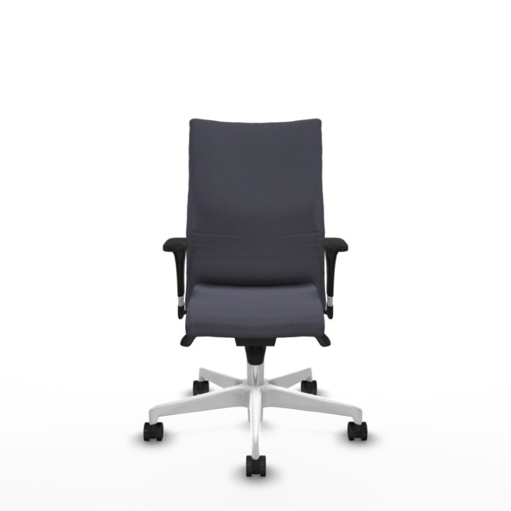 Albacete confidente XL sincro bali gris oscuro brazos 1D cromados base blanca ruedas 65 mm nailon