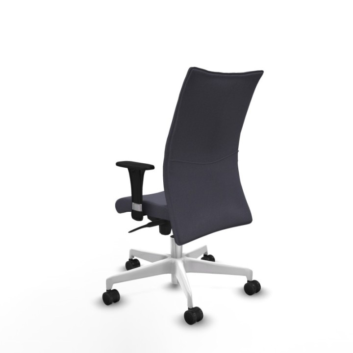 Albacete confidente XL sincro bali gris oscuro brazos 1D cromados base blanca ruedas 65 mm nailon