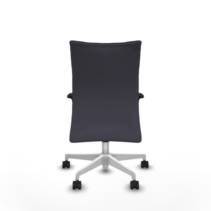 Albacete confidente XL sincro bali gris oscuro brazos 1D cromados base blanca ruedas 65 mm nailon