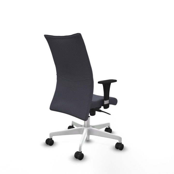 Albacete confidente XL sincro bali gris oscuro brazos 1D cromados base blanca ruedas 65 mm nailon