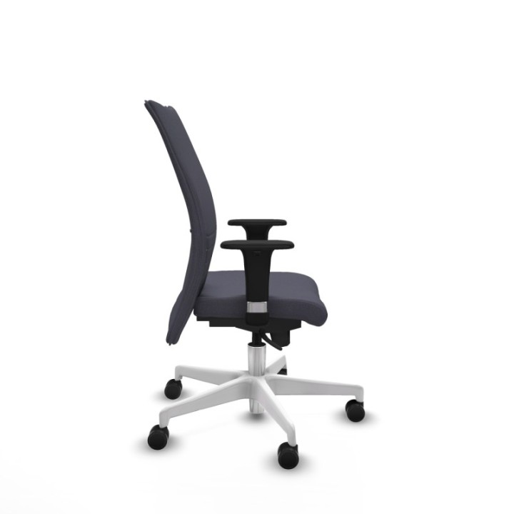 Albacete confidente XL sincro bali gris oscuro brazos 1D cromados base blanca ruedas 65 mm nailon