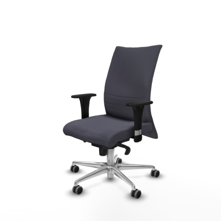 Albacete confidente XL sincro bali gris oscuro brazos 1D cromados base aluminio ruedas 65mm engomadas