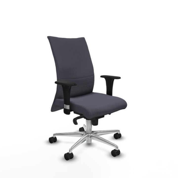 Albacete confidente XL sincro bali gris oscuro brazos 1D cromados base aluminio ruedas 65 mm nailon