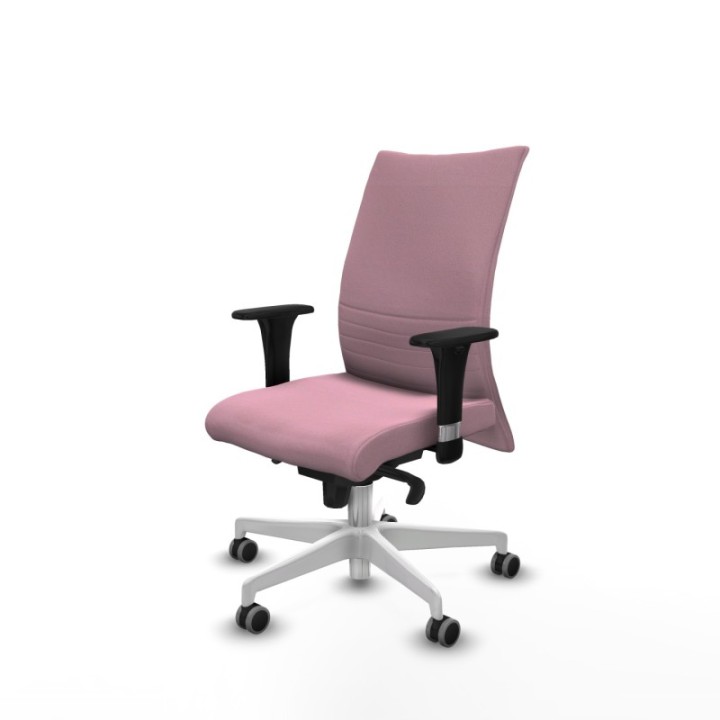 Albacete confidente XL sincro bali rosa brazos 1D cromados base blanca ruedas 65mm engomadas