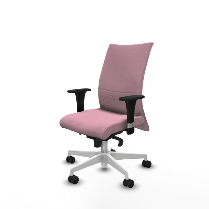 Albacete confidente XL sincro bali rosa brazos 1D cromados base blanca ruedas 65 mm nailon