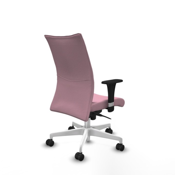 Albacete confidente XL sincro bali rosa brazos 1D cromados base blanca ruedas 65 mm nailon