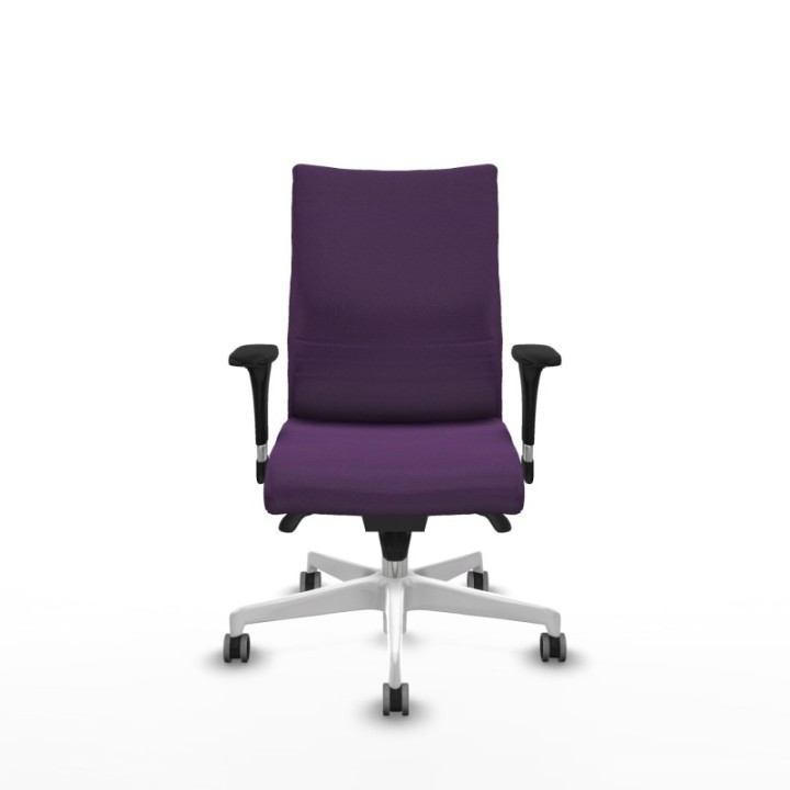 Albacete confidente XL sincro bali morado brazos 1D cromados base blanca ruedas 65mm engomadas