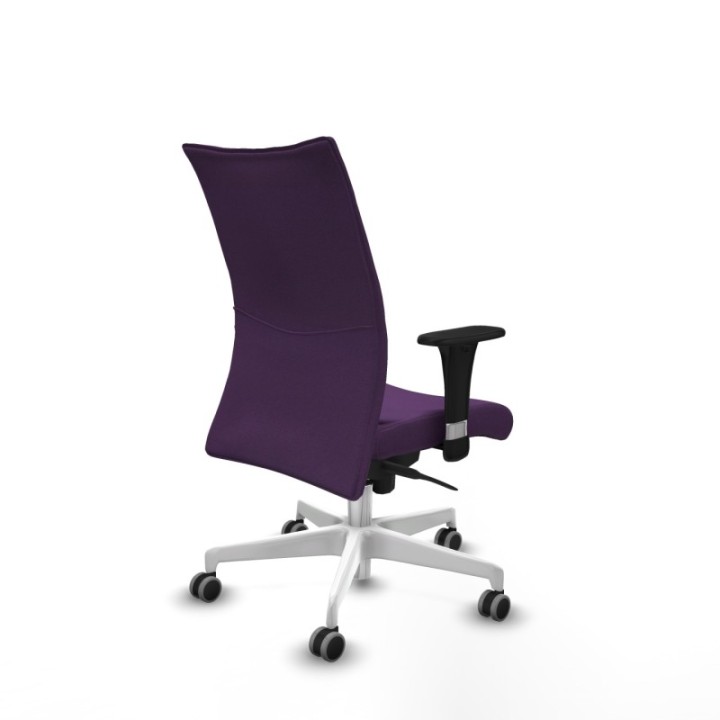 Albacete confidente XL sincro bali morado brazos 1D cromados base blanca ruedas 65mm engomadas