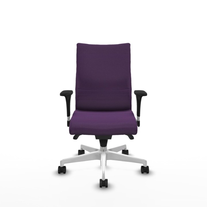 Albacete confidente XL sincro bali morado brazos 1D cromados base blanca ruedas 65 mm nailon