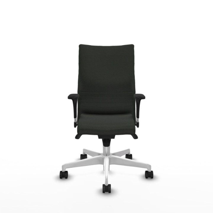 Albacete confidente XL sincro bali negro brazos 1D cromados base blanca ruedas 65 mm nailon