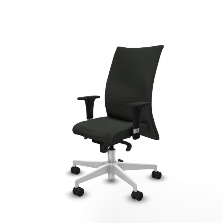 Albacete confidente XL sincro bali negro brazos 1D cromados base blanca ruedas 65 mm nailon