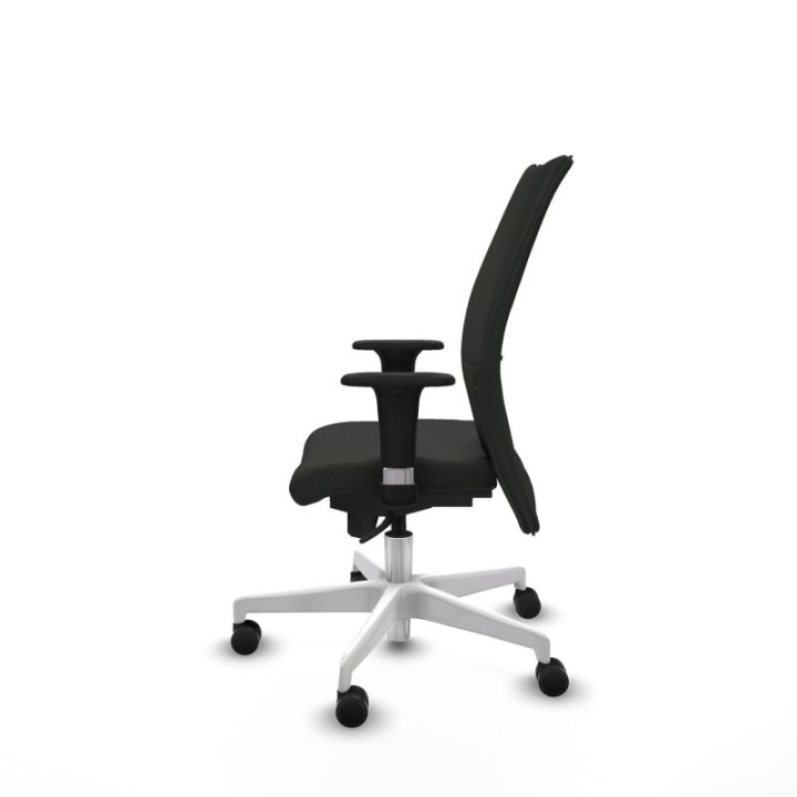 Albacete confidente XL sincro bali negro brazos 1D cromados base blanca ruedas 65 mm nailon