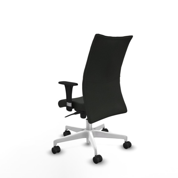 Albacete confidente XL sincro bali negro brazos 1D cromados base blanca ruedas 65 mm nailon