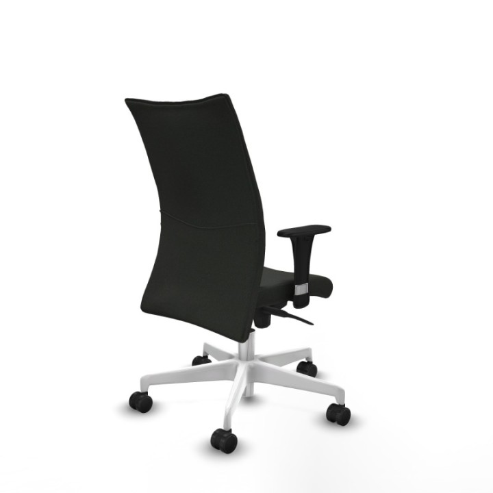 Albacete confidente XL sincro bali negro brazos 1D cromados base blanca ruedas 65 mm nailon