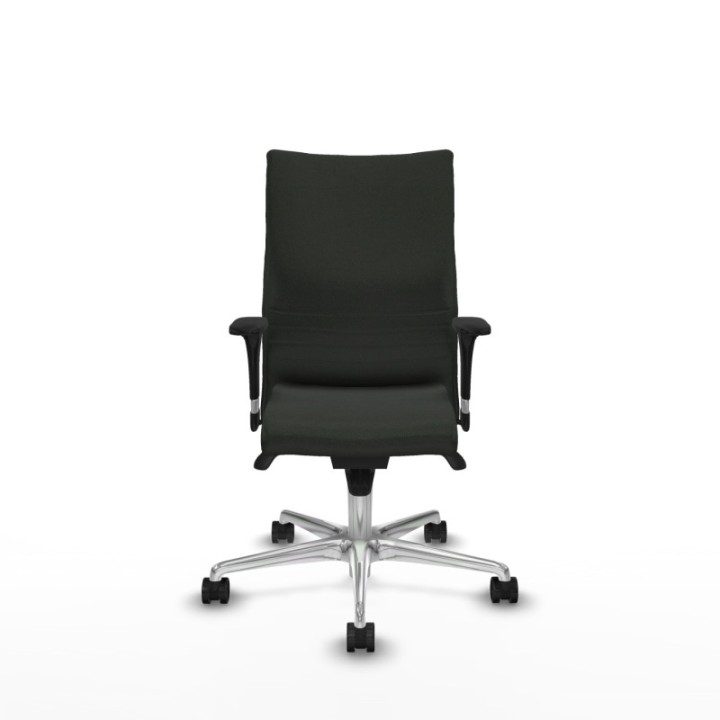 Albacete confidente XL sincro bali negro brazos 1D cromados base aluminio ruedas 65 mm nailon