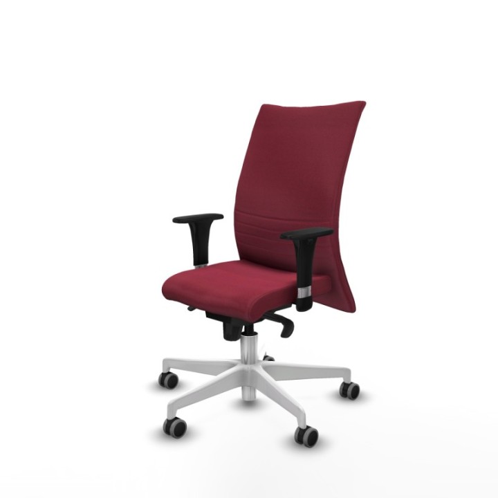 Albacete confidente XL sincro bali granate brazos 1D cromados base blanca ruedas 65mm engomadas