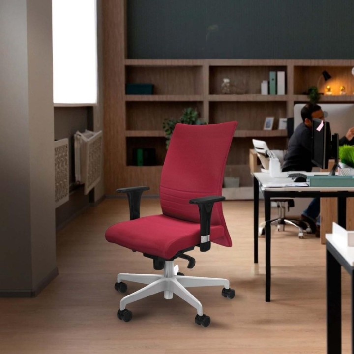 Albacete confidente XL sincro bali granate brazos 1D cromados base blanca ruedas 65 mm nailon