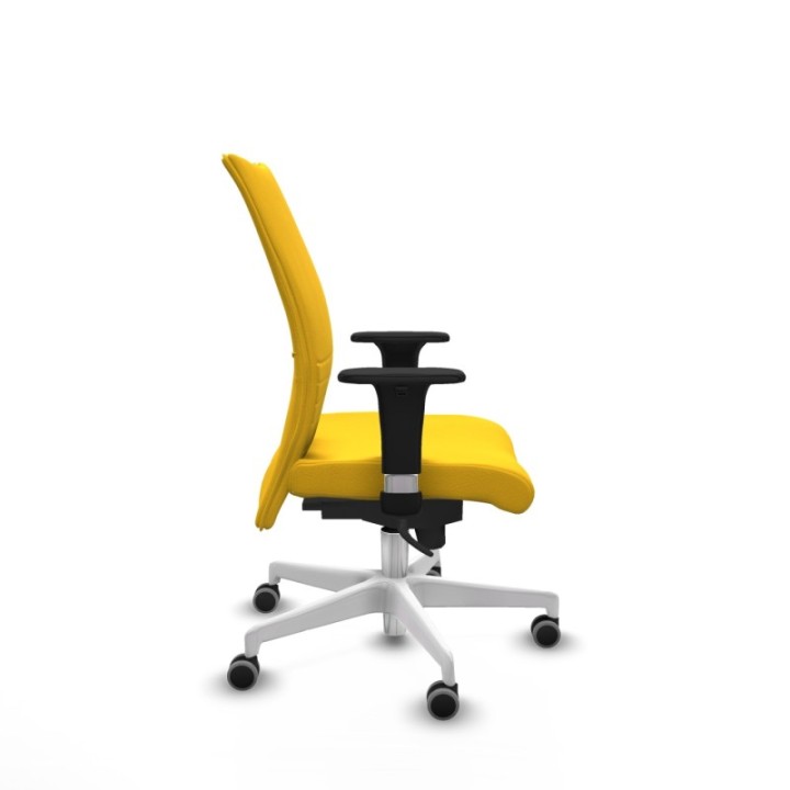 Albacete confidente XL sincro similpiel amarillo brazos 1D cromados base blanca ruedas 65mm engomadas