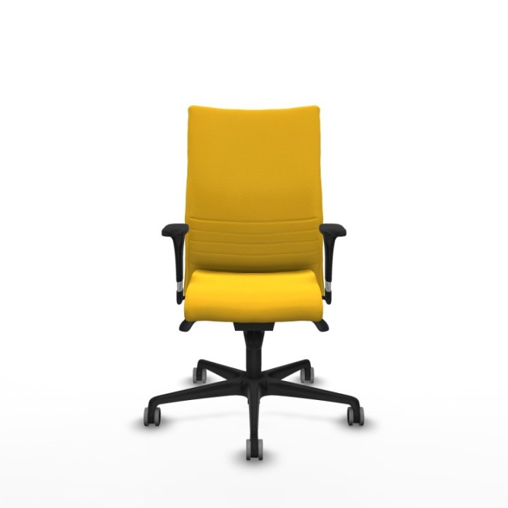 Albacete confidente XL sincro similpiel amarillo brazos 1D cromados base nailon ruedas 65mm engomadas