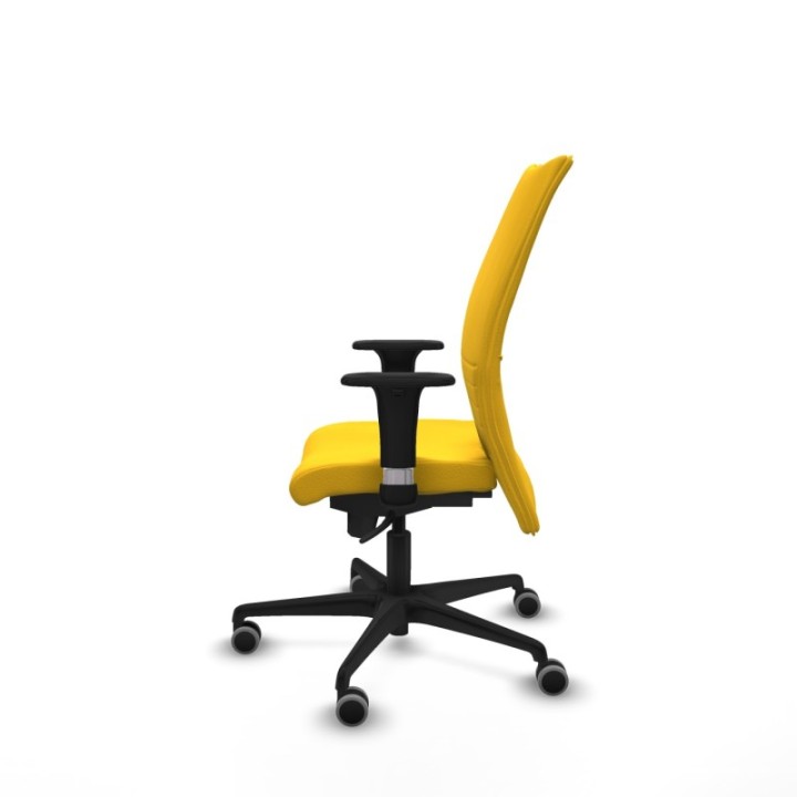 Albacete confidente XL sincro similpiel amarillo brazos 1D cromados base nailon ruedas 65mm engomadas