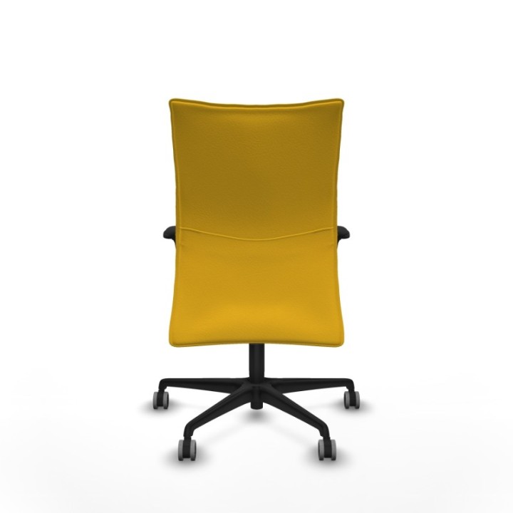 Albacete confidente XL sincro similpiel amarillo brazos 1D cromados base nailon ruedas 65mm engomadas