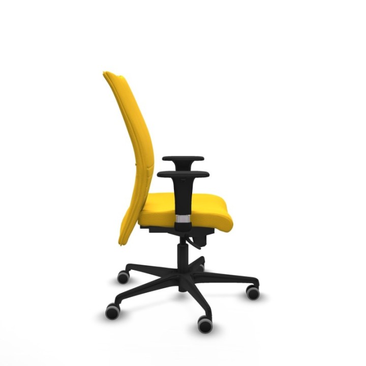 Albacete confidente XL sincro similpiel amarillo brazos 1D cromados base nailon ruedas 65mm engomadas