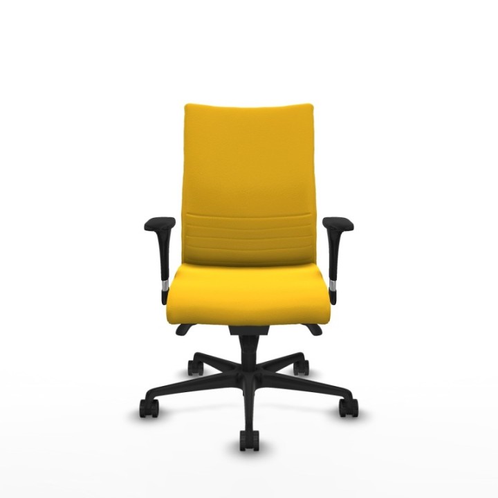 Albacete confidente XL sincro similpiel amarillo brazos 1D cromados base nailon ruedas 65 mm nailon