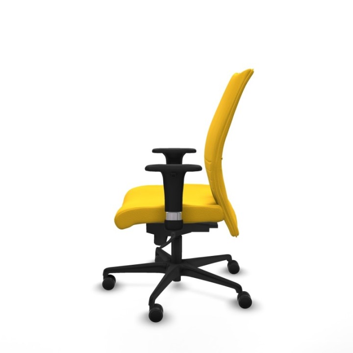 Albacete confidente XL sincro similpiel amarillo brazos 1D cromados base nailon ruedas 65 mm nailon