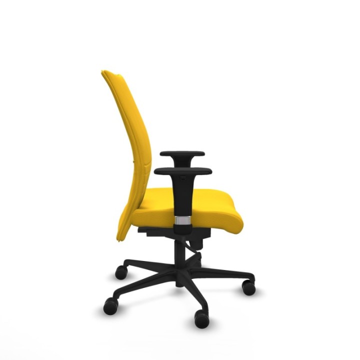 Albacete confidente XL sincro similpiel amarillo brazos 1D cromados base nailon ruedas 65 mm nailon