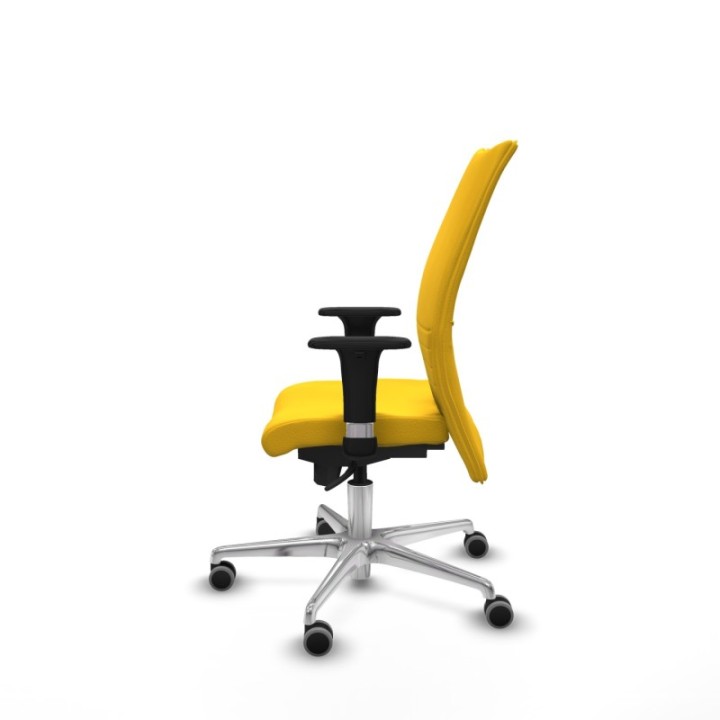 Albacete confidente XL sincro similpiel amarillo brazos 1D cromados base aluminio ruedas 65mm engomadas