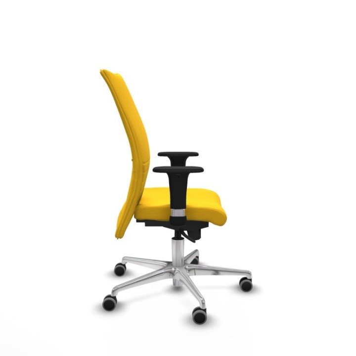 Albacete confidente XL sincro similpiel amarillo brazos 1D cromados base aluminio ruedas 65mm engomadas