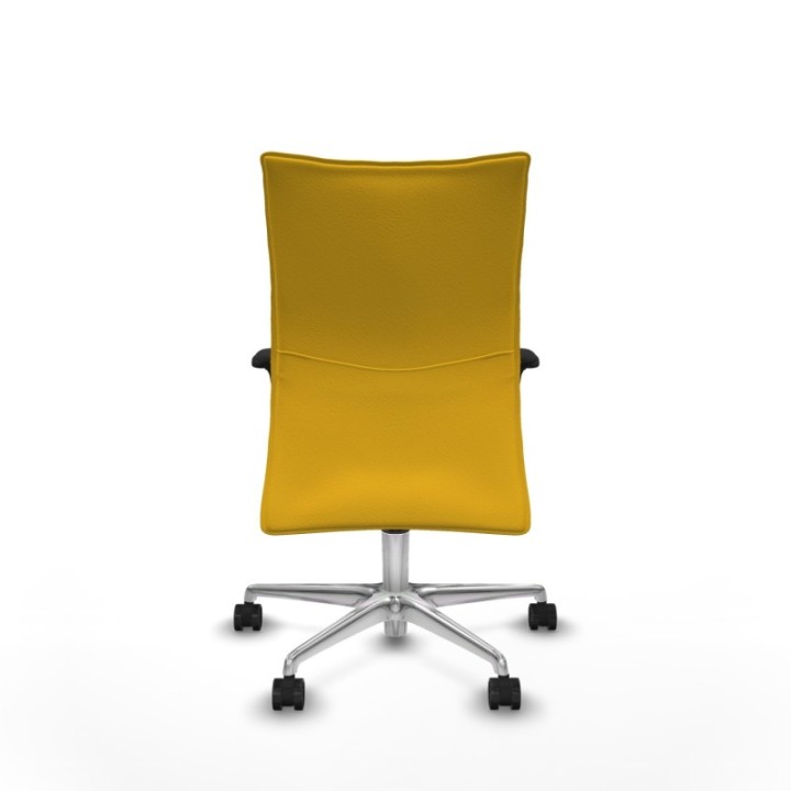 Albacete confidente XL sincro similpiel amarillo brazos 1D cromados base aluminio ruedas 65 mm nailon