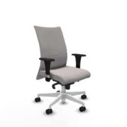 Albacete confidente XL sincro similpiel blanco brazos 1D cromados base blanca ruedas 65 mm nailon