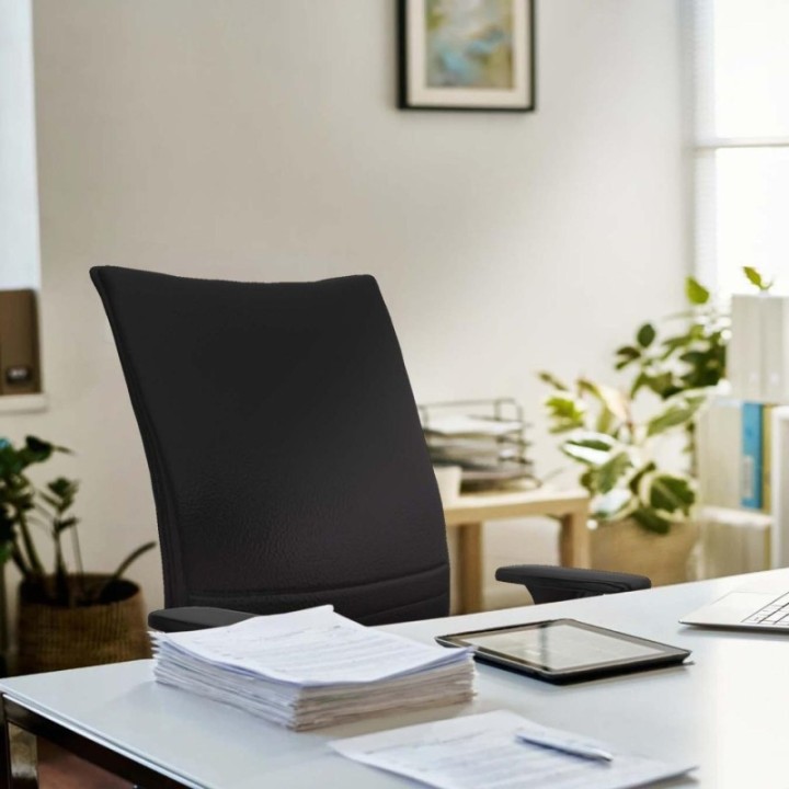 Albacete confidente XL sincro similpiel blanco brazos 1D cromados base blanca ruedas 65 mm nailon