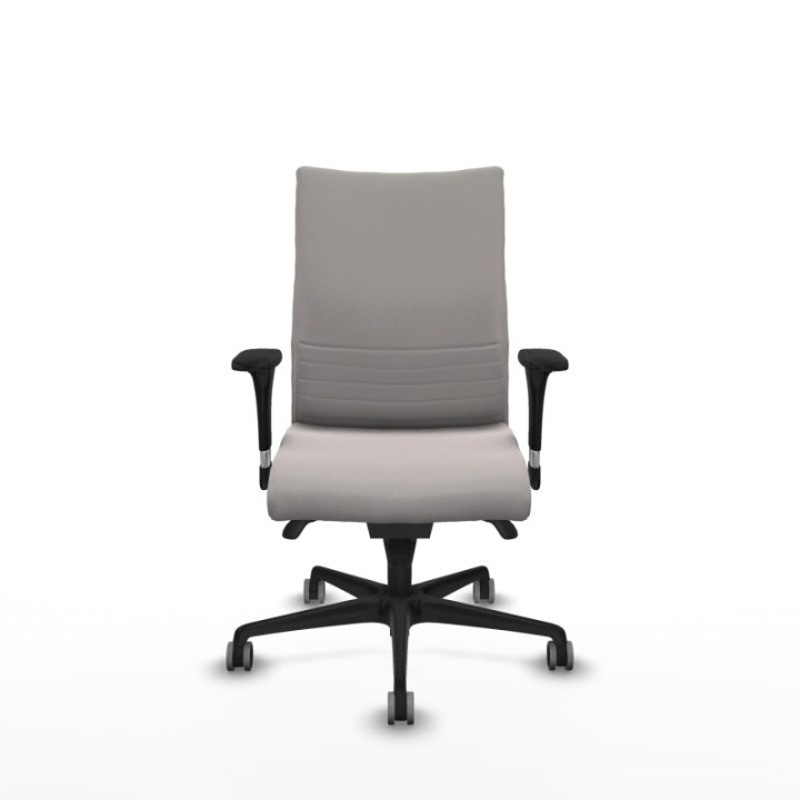 Albacete confidente XL sincro similpiel blanco brazos 1D cromados base nailon ruedas 65mm engomadas