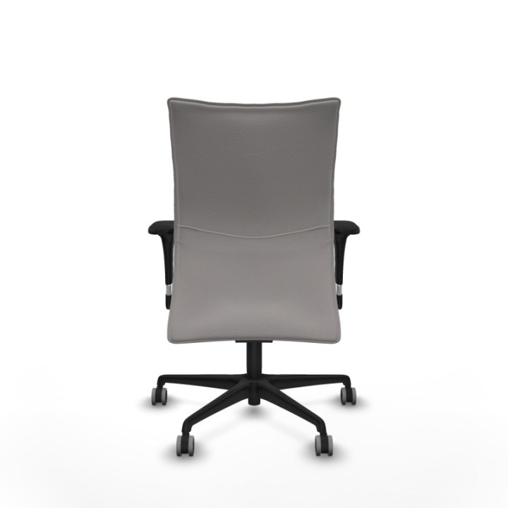 Albacete confidente XL sincro similpiel blanco brazos 1D cromados base nailon ruedas 65mm engomadas