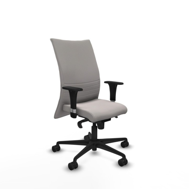 Albacete confidente XL sincro similpiel blanco brazos 1D cromados base nailon ruedas 65 mm nailon