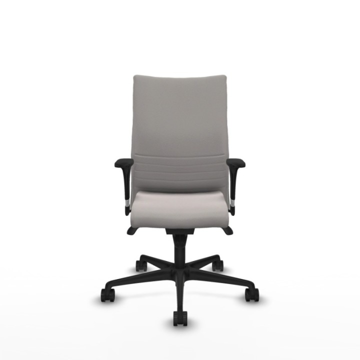 Albacete confidente XL sincro similpiel blanco brazos 1D cromados base nailon ruedas 65 mm nailon