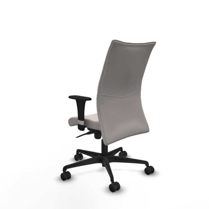 Albacete confidente XL sincro similpiel blanco brazos 1D cromados base nailon ruedas 65 mm nailon