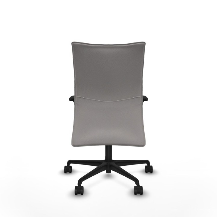 Albacete confidente XL sincro similpiel blanco brazos 1D cromados base nailon ruedas 65 mm nailon