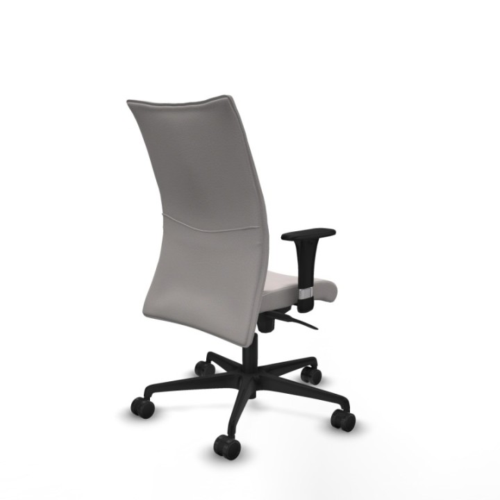 Albacete confidente XL sincro similpiel blanco brazos 1D cromados base nailon ruedas 65 mm nailon