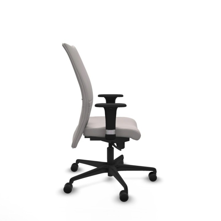 Albacete confidente XL sincro similpiel blanco brazos 1D cromados base nailon ruedas 65 mm nailon