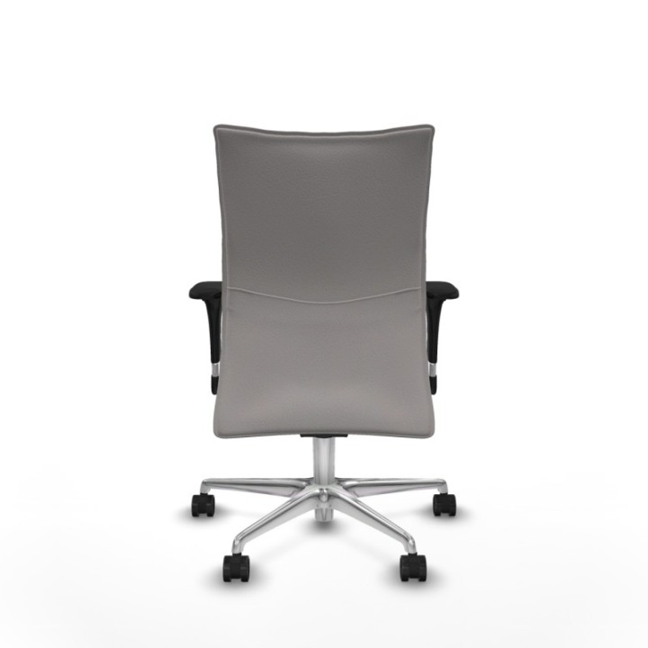 Albacete confidente XL sincro similpiel blanco brazos 1D cromados base aluminio ruedas 65 mm nailon