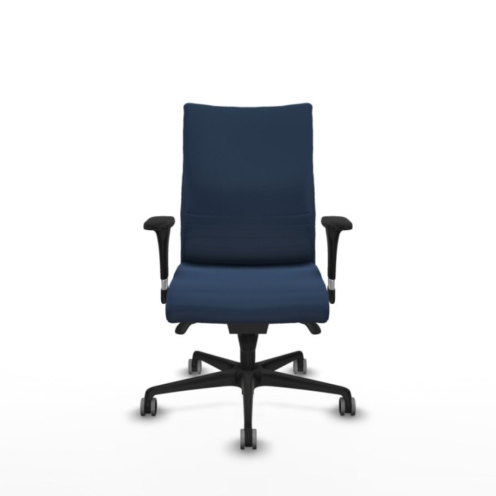 Albacete confidente XL sincro similpiel azul marino brazos 1D cromados base nailon ruedas 65mm engomadas