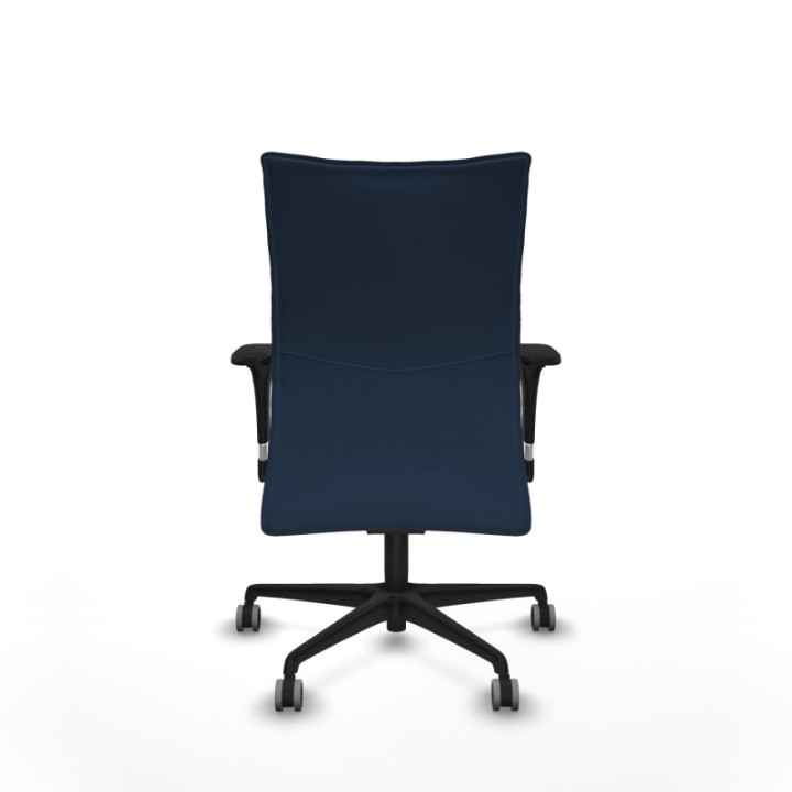 Albacete confidente XL sincro similpiel azul marino brazos 1D cromados base nailon ruedas 65mm engomadas